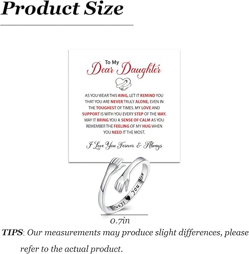 Miniatura 42 de Long tiantian Regalos para hija de parte de mamá, anillo ajustable abierto giratorio para ansiedad para mujeres, regalos para el día de la madre