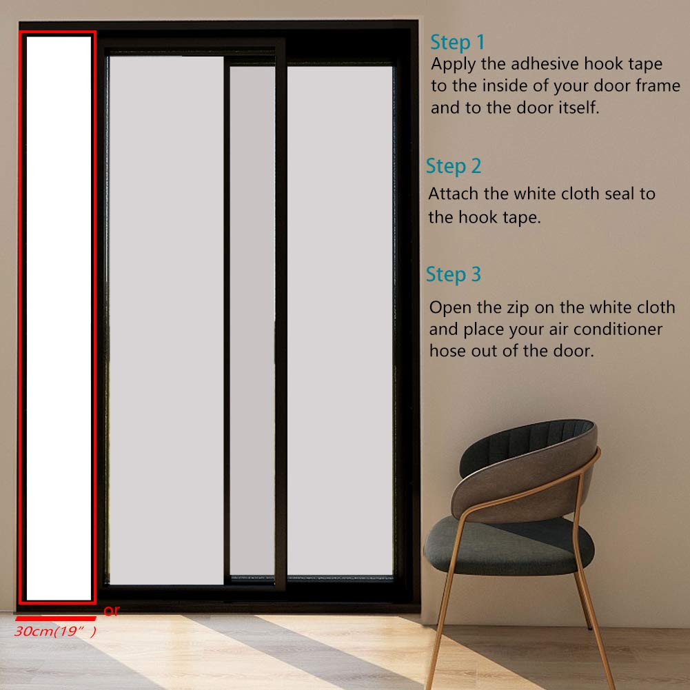 YKB Portable Ac Door Kit Air Conditioner Door Seal for Sliding Door