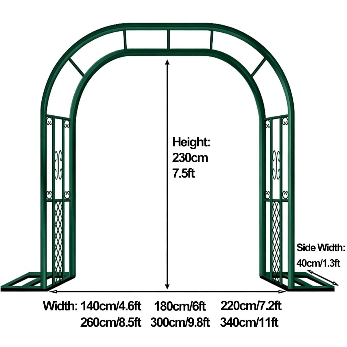 Solidna metalowa kratka ogrodowa do pnących winorośli i kwiatów, 180 x 230 cm, kremowa altanka, na patio, trawnik, dekoracje ślubne i halloweenowe, rama podtrzymująca rośliny
