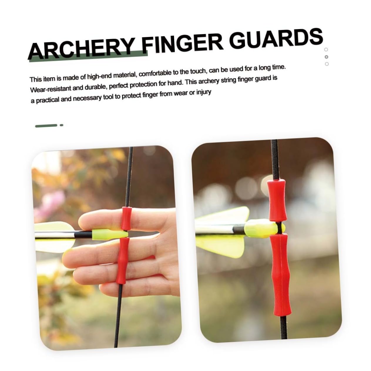 Anneome 5sets Durable Silicone Finger Guards for Archery Comfortable Bowstring Protector for Right-Handed Archers Red Color for Hunting and Shooting Practice