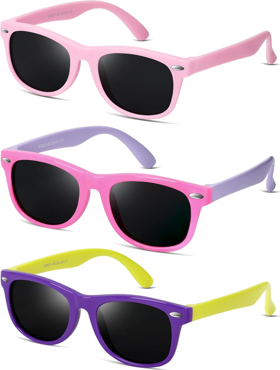 BEALER Kids Polarized Sunglasses for Girls Boys UV Protection Sun Glasses Flexible Rubber TPEE Shades for Children Age 3-9