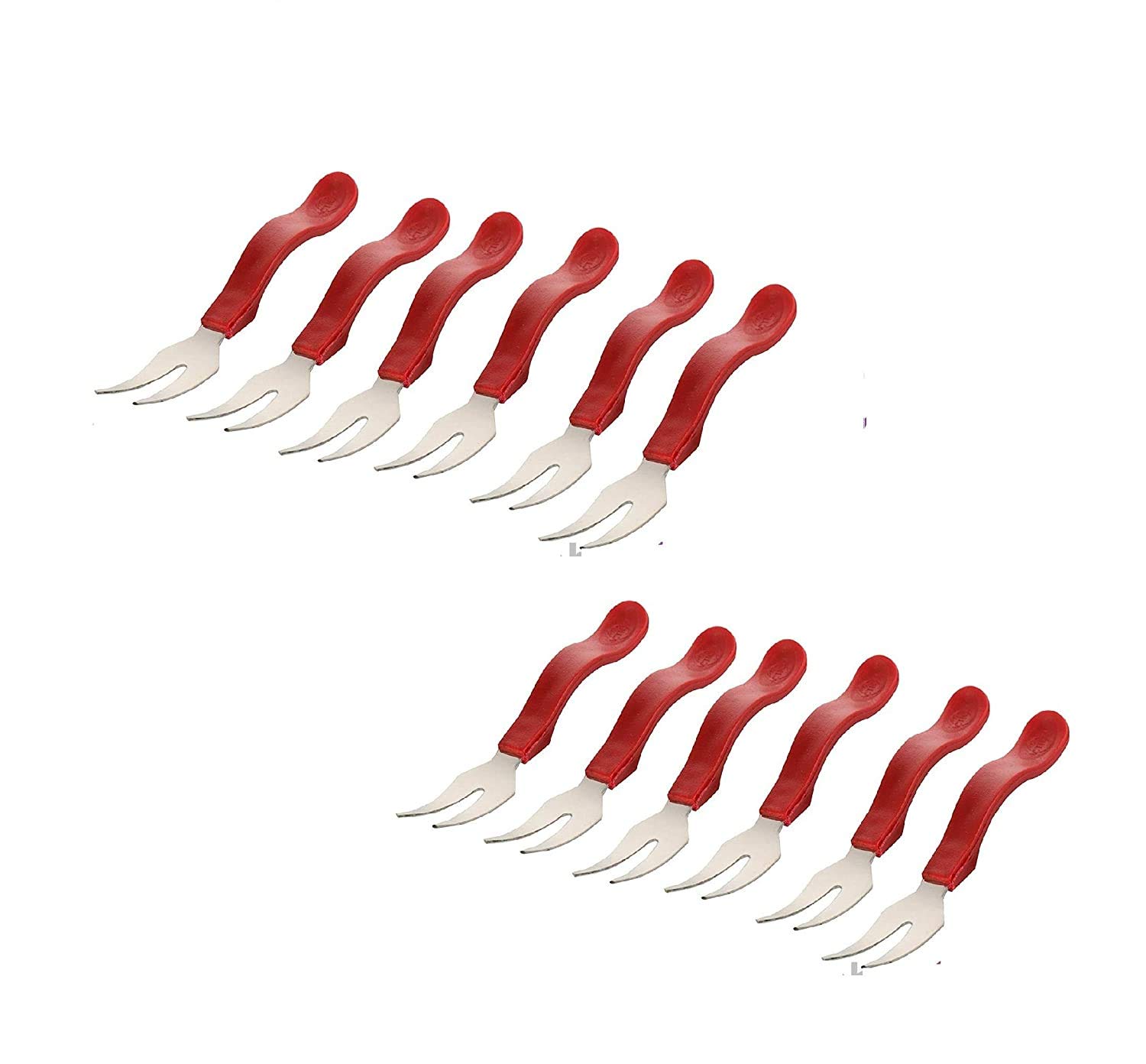 MAGICBOX Special Small Fork Stainless Steel Heavy Quality Vegetables Fruit Fork Spoon Set Food Grade Salad Dessert Cake Pasty Fruits Forks Picks for Home Decor Office Party Dining Table (12 Fork)