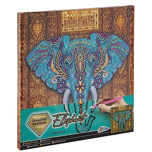 Grafix Diamond Painting Toile éléphant 30 x 30 cm