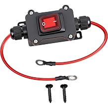 DC 12-24V Inline Switch, DPST Double-Sided Wiring Switch IP67 Waterproof 25A Inline Button On-Off Power Cord, Suitable for Motorcycles, Ships,Truck, All Terrain Vehicles and Electrical Connectio