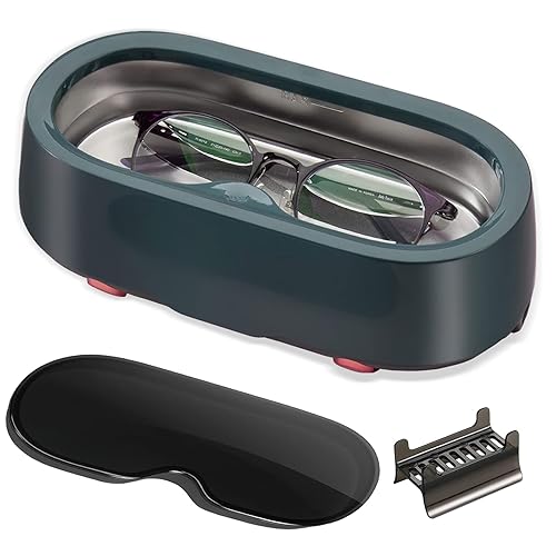 11.8fl oz limpiador ultrasónico de joyería 47 kHz máquina limpiador ultrasónico para gafas anillos pendientes limpiador máquina para limpiar joyería