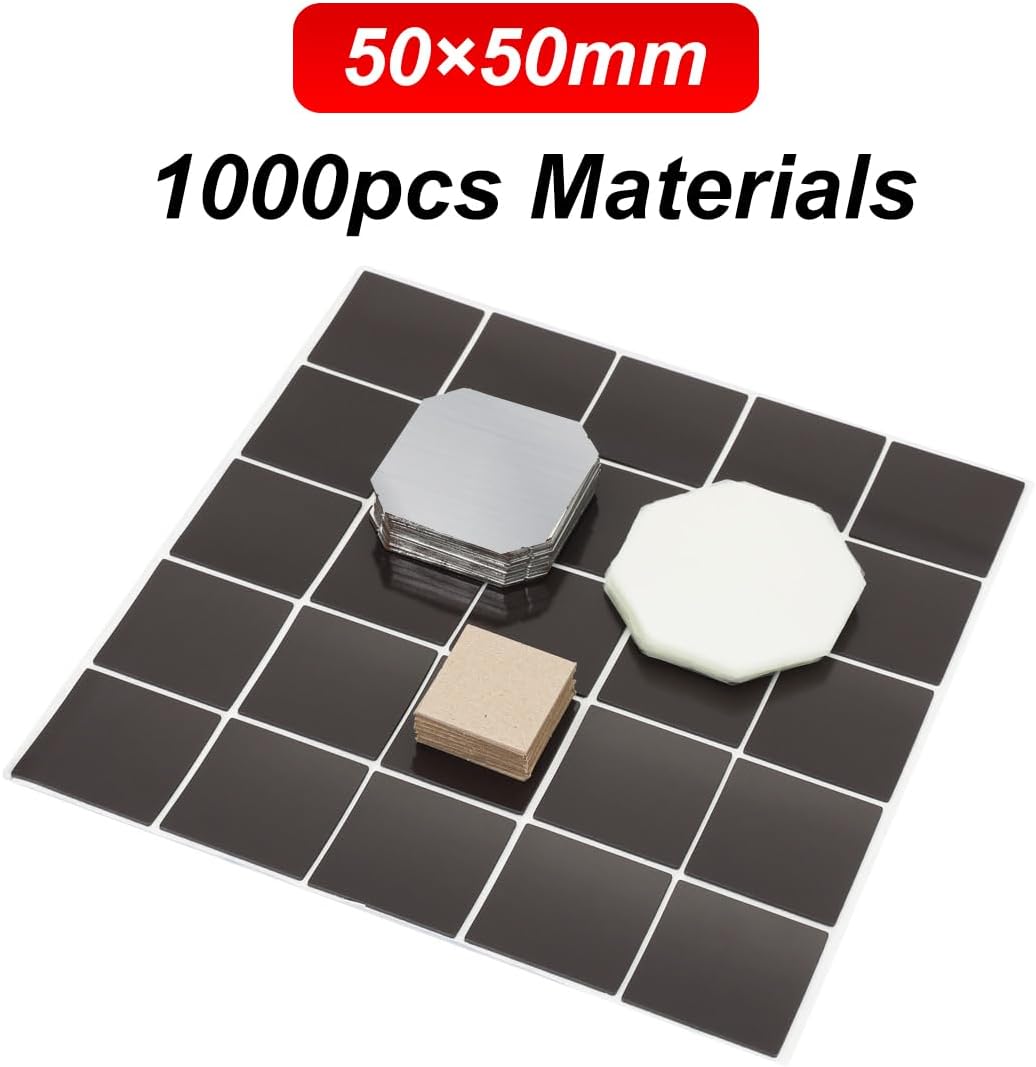 1000Pcs Square Fridge Magnet Consumables Suitable for 50x50mm(2x2inch) DIY Photo Fridge Magnet Materials