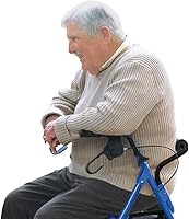 Vista 3 de Hugo Mobility Portable Rollator Walker with Seat, Backrest and 8 Inch Wheels, Blue