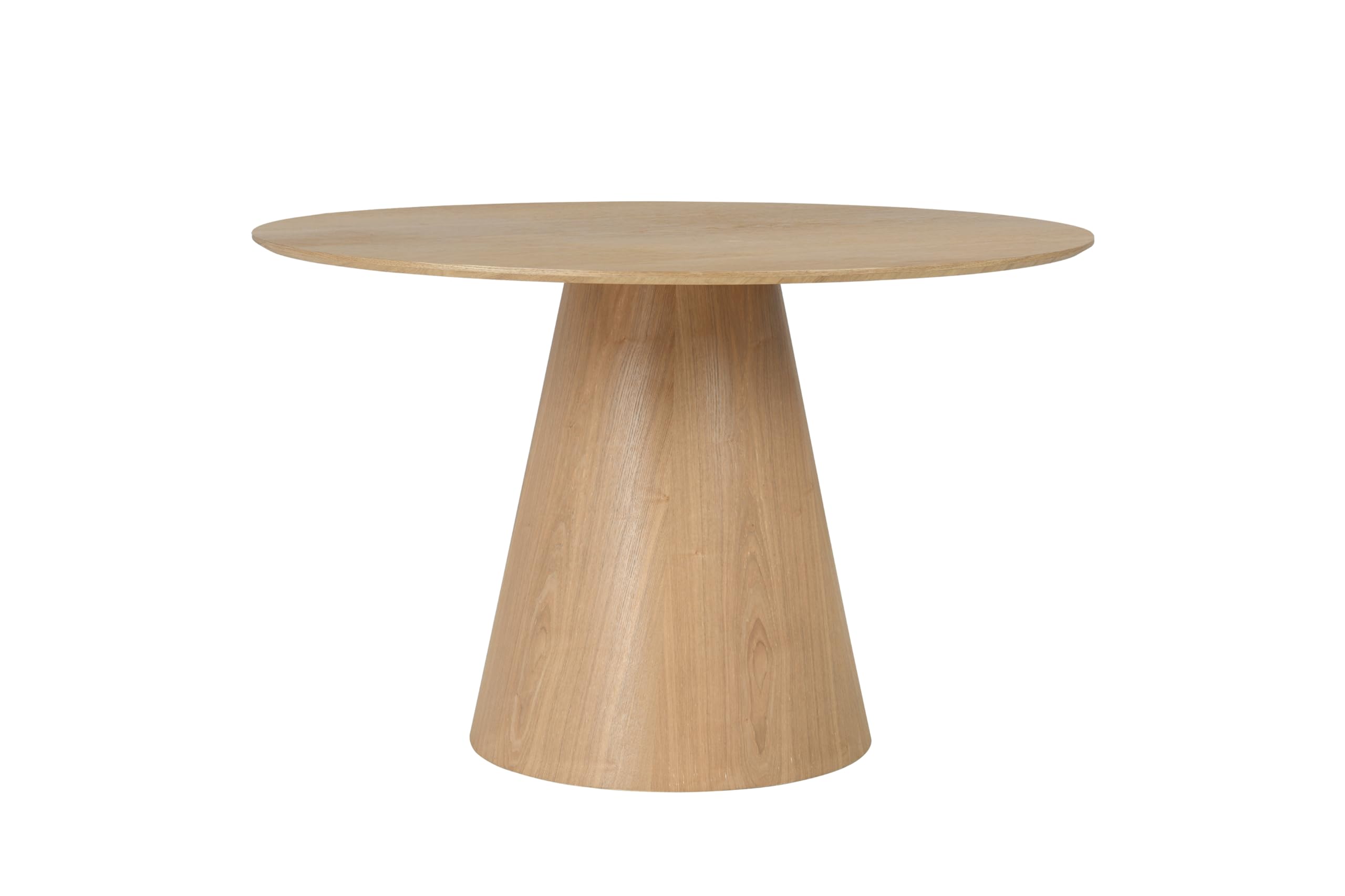 ROND Esstisch – runde Platte aus MDF mit lackiertem Eiche-Furnier in Natur, Durchmesser 120 cm, Höhe 75 cm