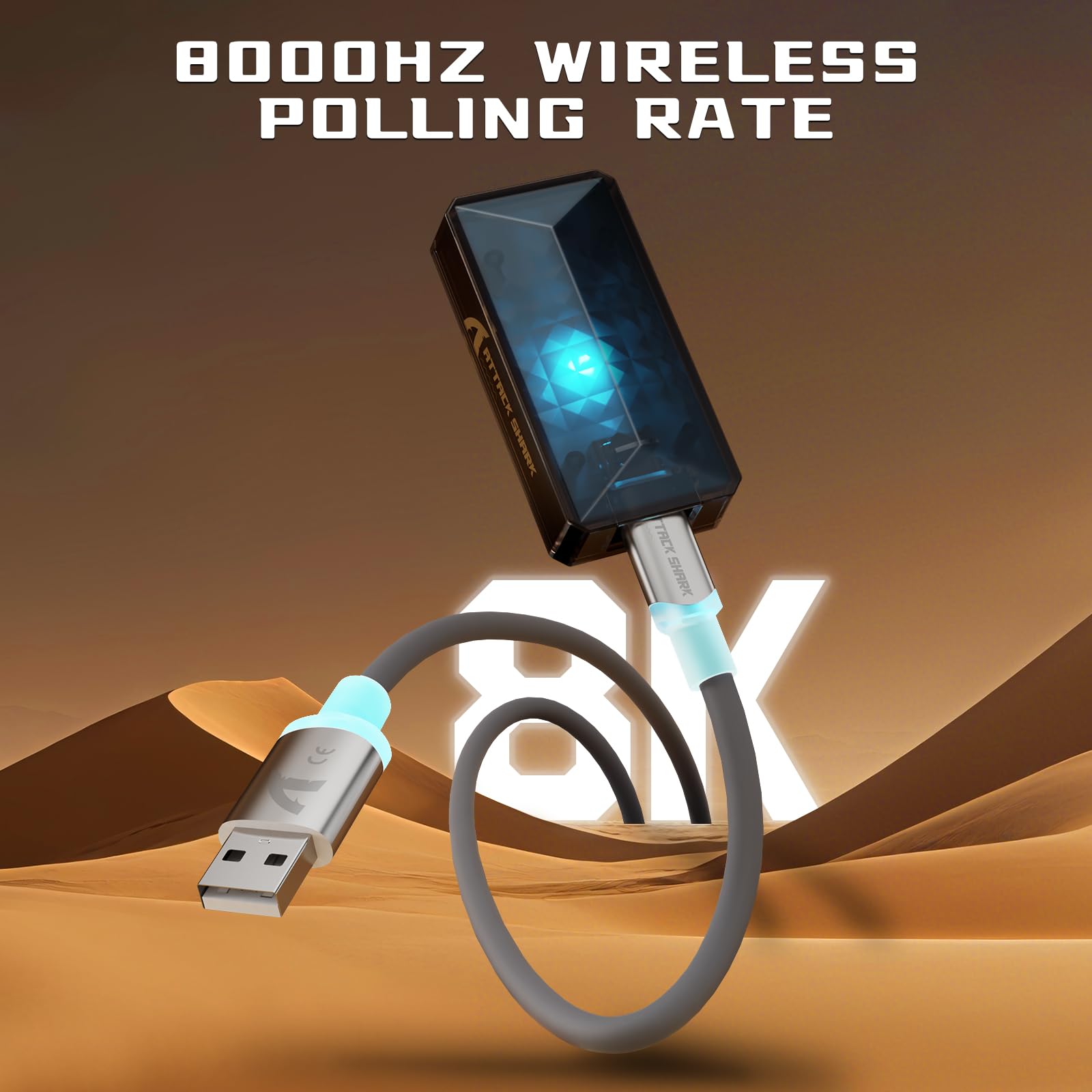 ATTACK SHARK V5 Bezprzewodowa Mysz Gamingowa 8000Hz,53G,PixArt PAW3950MAX,Mikrokontroler Nordic 52840, Bluetooth/2.4G/Myszy Przewodowe ze Spiralnym Kablem,42KDPI (Czarny)