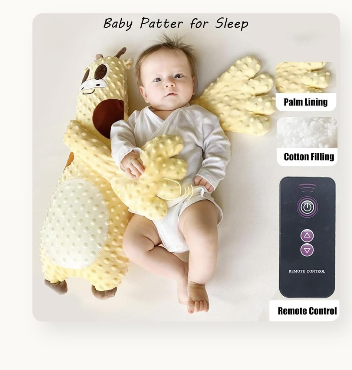 richtots Baby Sleep Soother with Adjustable Patting – Newborn Comfort Pillow, Sleep Aid for Babies, Startle Prevention, Remote Control, Washable Cushion Random Color - Image 6 thumbnail