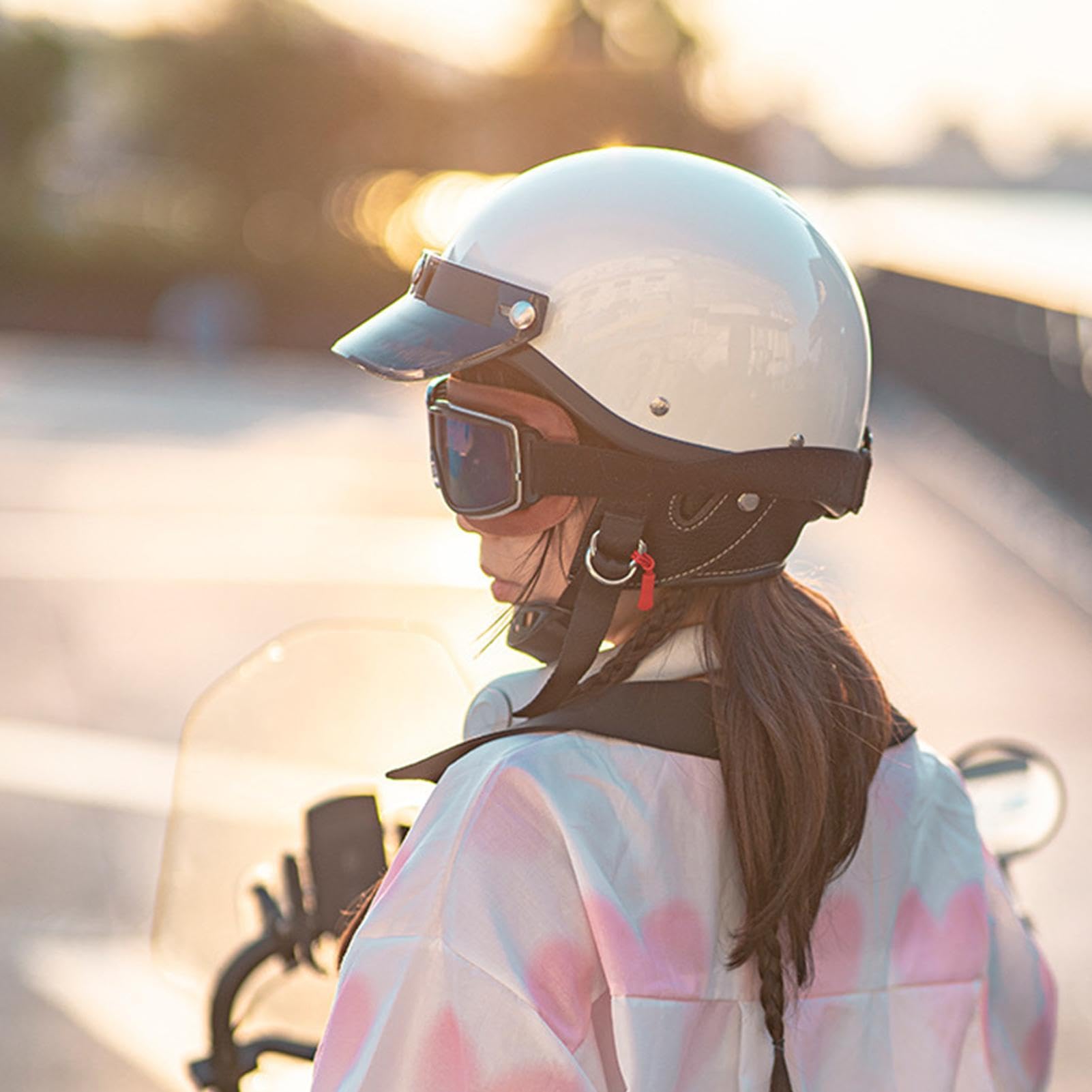 Cascos de Motocicleta Media para Hombres Casco Abierto