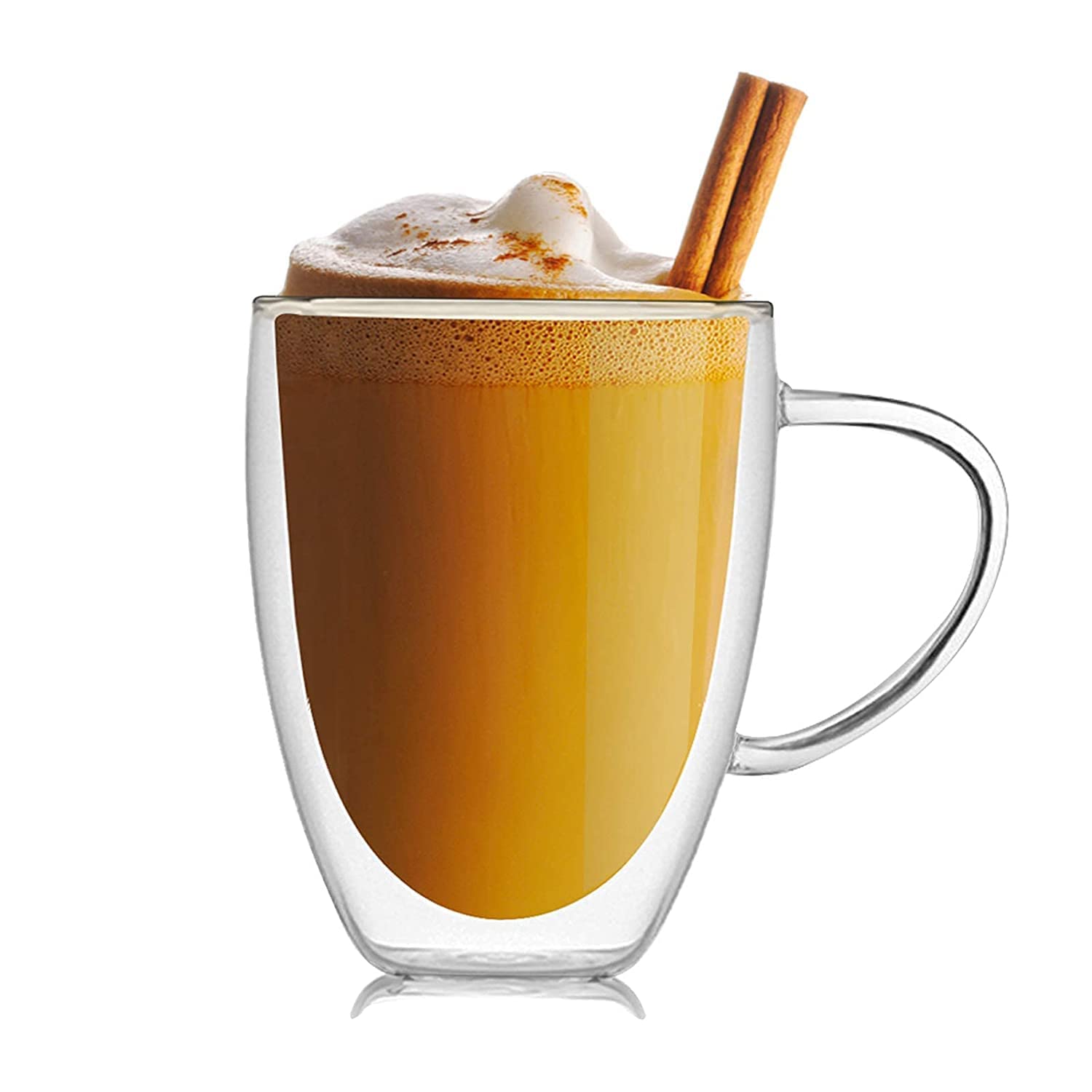 Nirgun Empex 350 ml Double Wall Glass Coffee Mugs with Handle, Double-Walled Insulated, Mug Set Perfect for Espresso, Latte, Cappuccino, Ice Beverge, Thermal Drinking Glasses (Pack of 1) (B09YNZ7XVW) Amazon Price History, Amazon Price Tracker