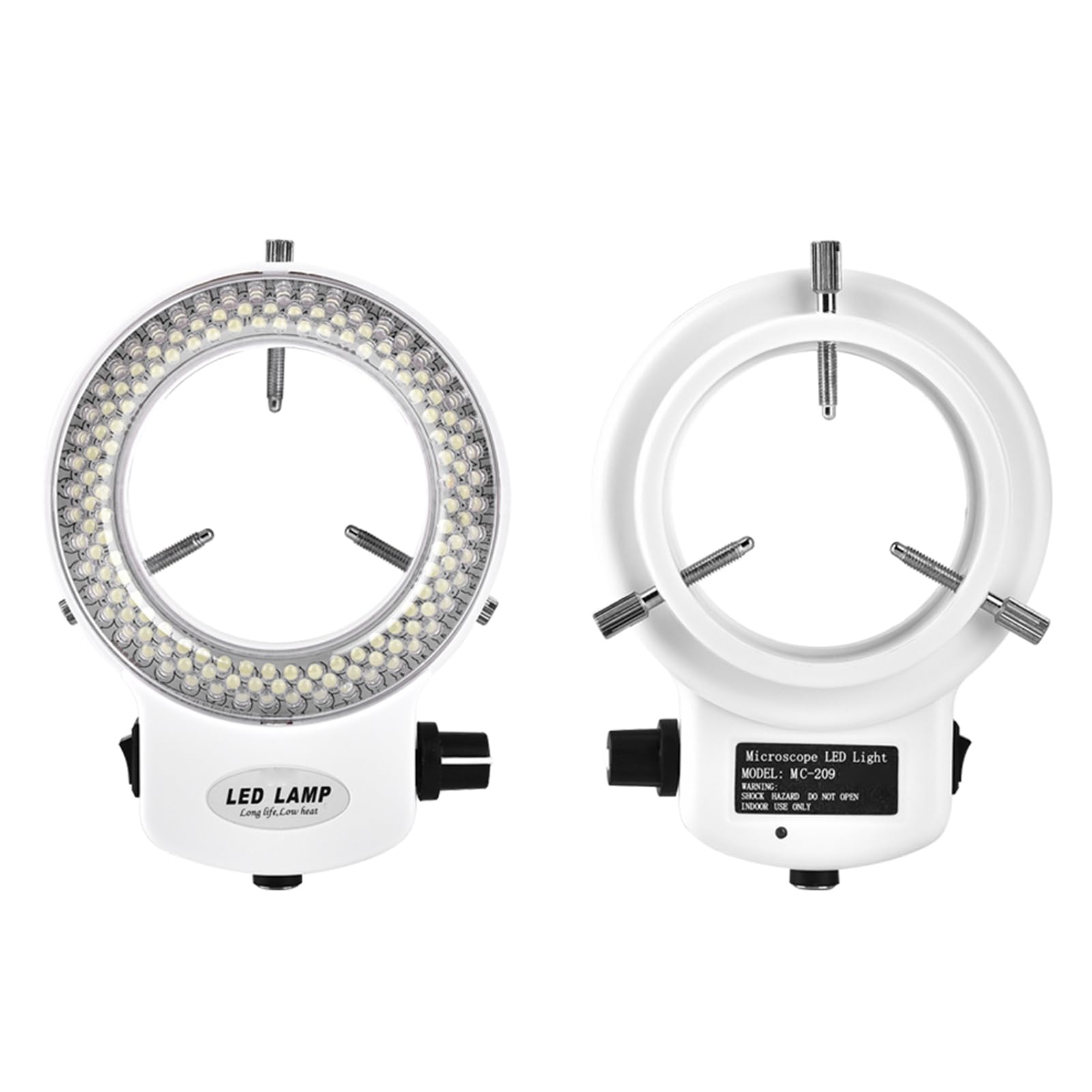 LED Ringlichtlampe, 144 LED Perlen Beleuchtung, Einstellbare Helligkeit Mikroskop Lichtquellen Ringlampe für Stereomikroskope Kameras Zusatzbeleuchtung (White, EU Plug