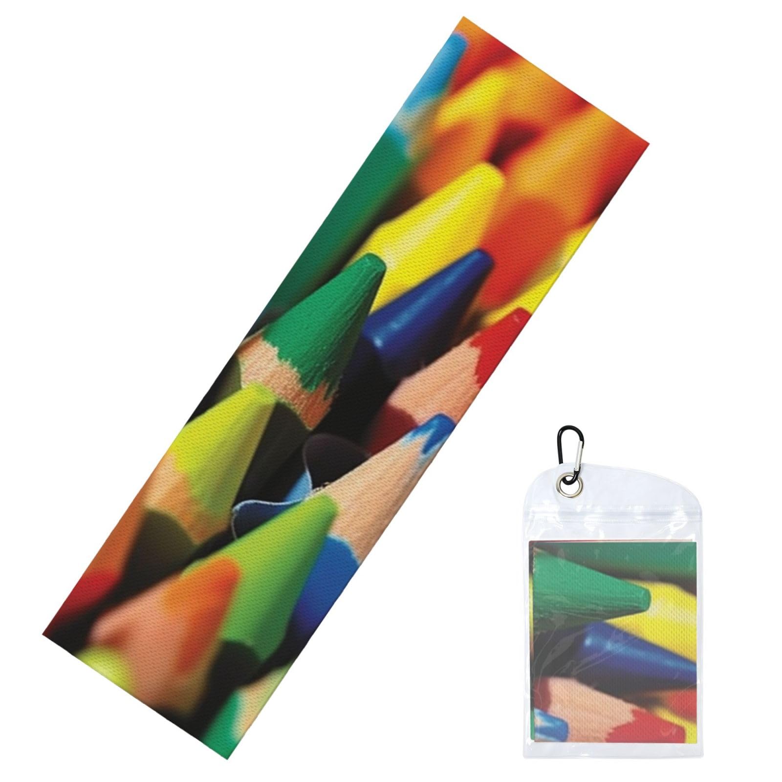 DWVTSLH Cooling Towel for Neck and Face, Crayons Ice Towel for Hot Weather, Soft Microfiber Chilly Towels with Waterproof Bag & Carabiner, Breathable Workout Towels 40"x12"