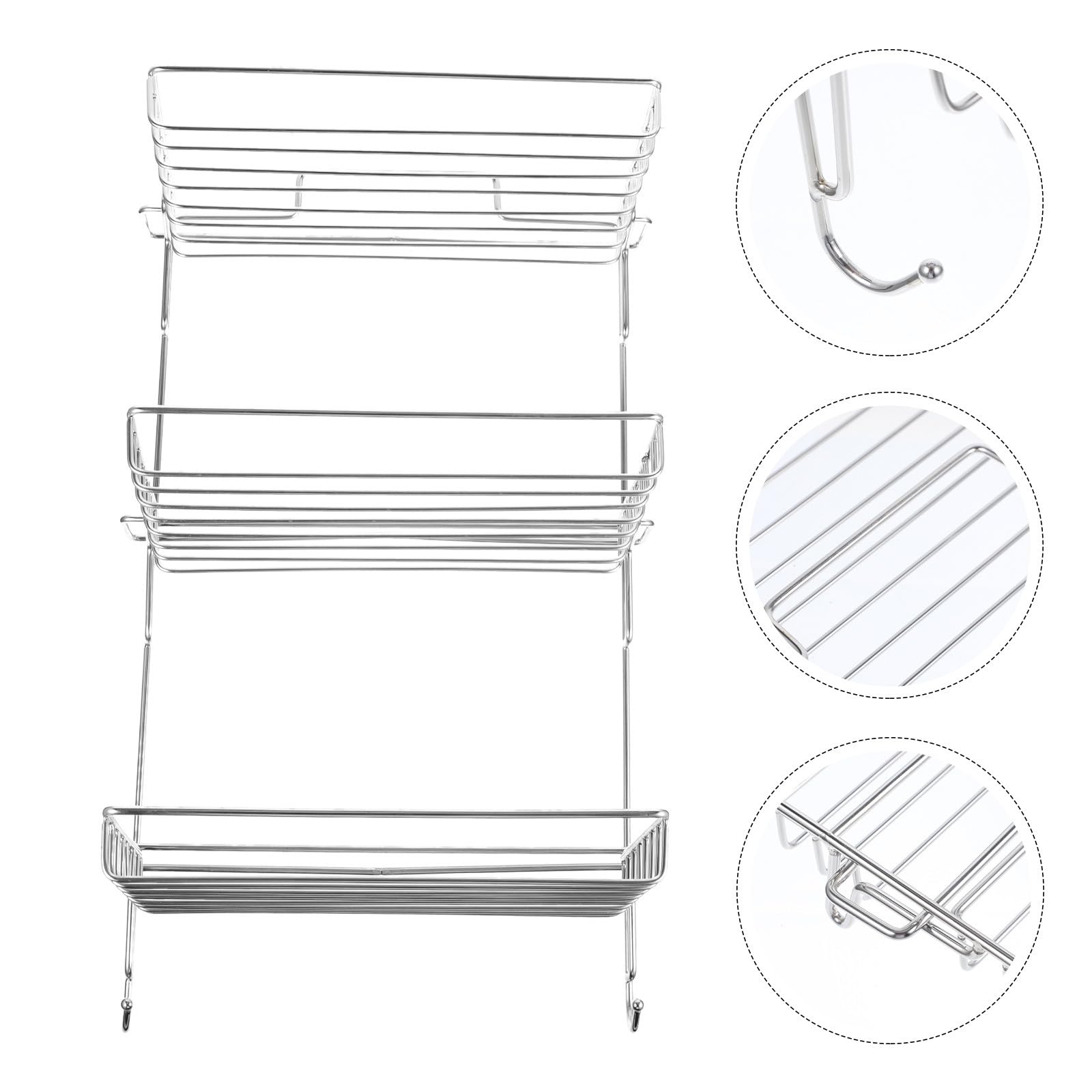 PATKAW Estante de Acero Inoxidable Plegable para Colgar Ducha con Gancho, Montaje en Pared sin Taladro, Diseño Contemporáneo para Almacenamiento en Baño