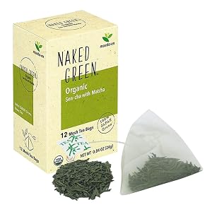 MAEDA-EN NAKED GREEN Organic Sen-cha with Matcha 12 Tea Bags Hot or Cold Drink Green Tea Japanese Origin