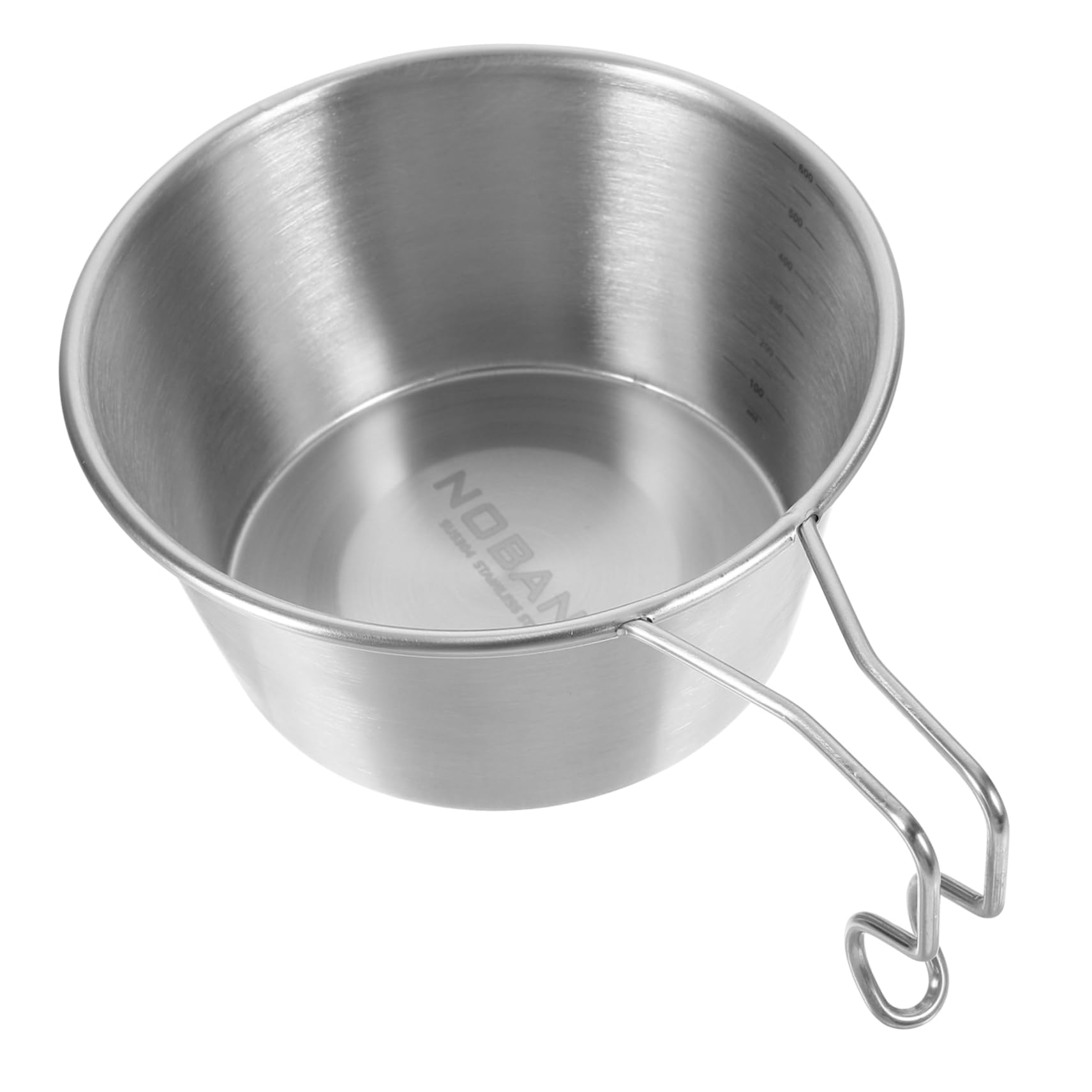 SUPVOX Metal Camping Cup Bowl Set Stainless Steel Pot Handle Bowl for Easy Outdoor Cooking