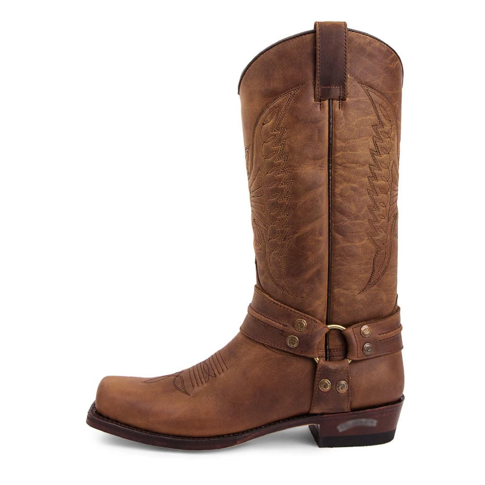 Stivali da cowboy occidentali da uomo alla moda a punta tacco alto ricamato durevole stivali da lavoro tradizionali stivali country
