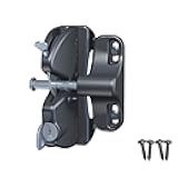 D&D Technologies LLAA LokkLatch, Locking Gate Gravity Latch, Key Lockable on One Side of Gate, for Metal, Wood, and Vinyl Fences, Black