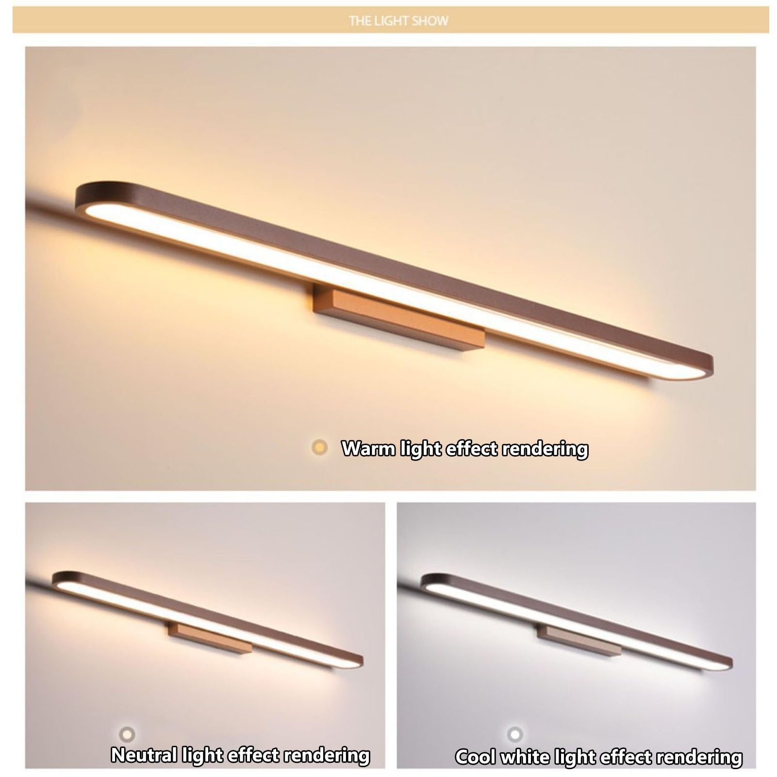 Luce LED Impermeabile Per Specchio Bagno Dimmerabile Bagni Moderni Luce Lampada Per Specchio Da Bagno Molto Luminosa Trucco Illuminazione Di Bellezza Alluminio Sottile