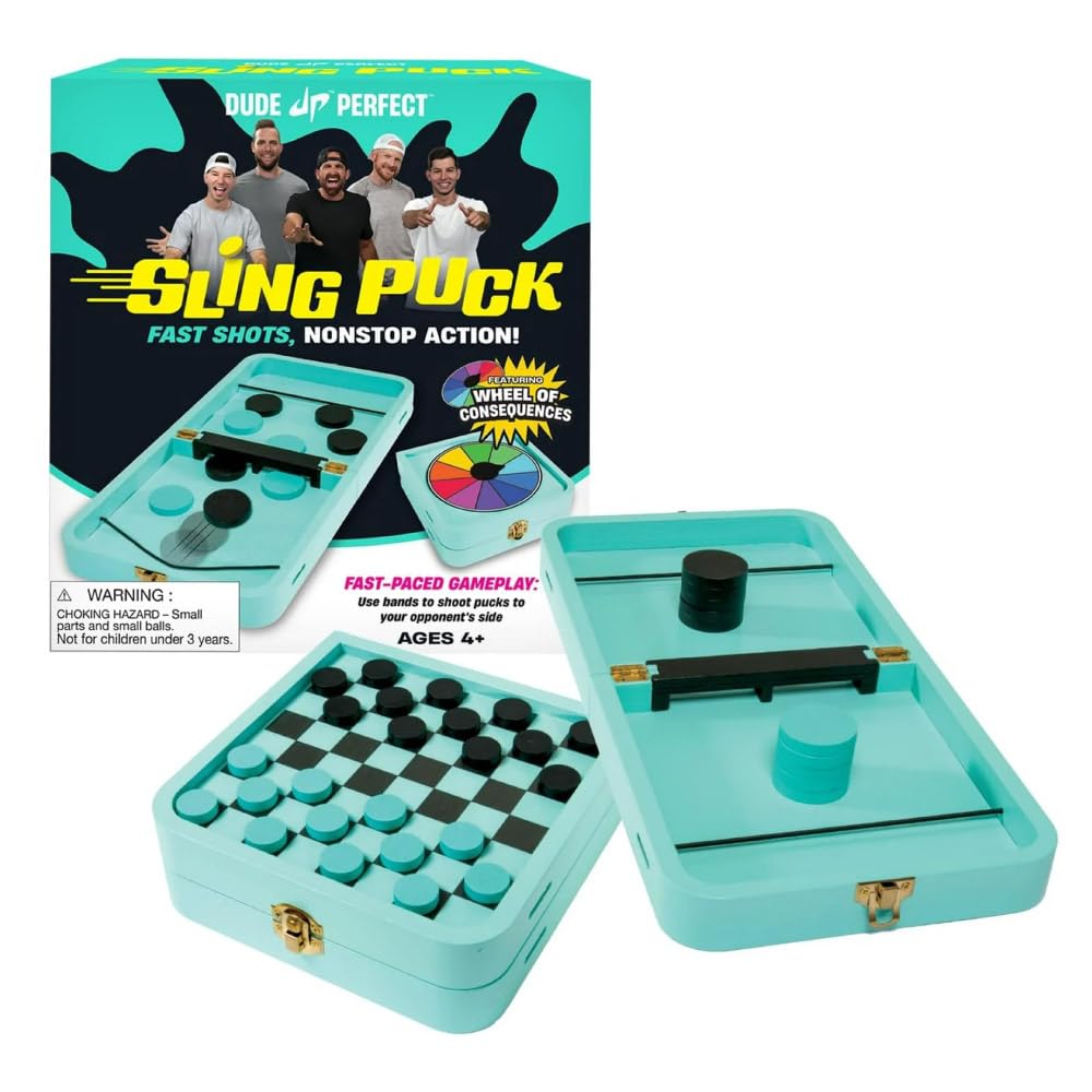 Amazon.com: Dude Perfect Sling Puck & Checkers Game Set: Fast