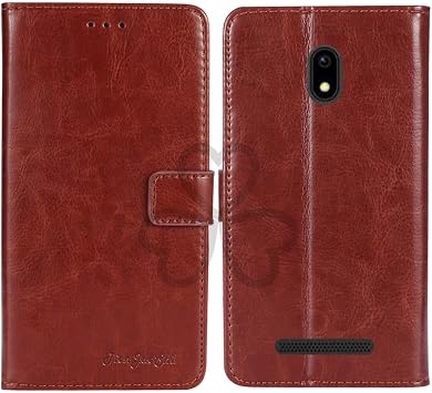 Brown Business Retro Stain Resistant Stand Wallet Leather Synthetic Leather Case Cover Card Storage Cover Case Pouch Notebook Type Compatible TTfone TT20