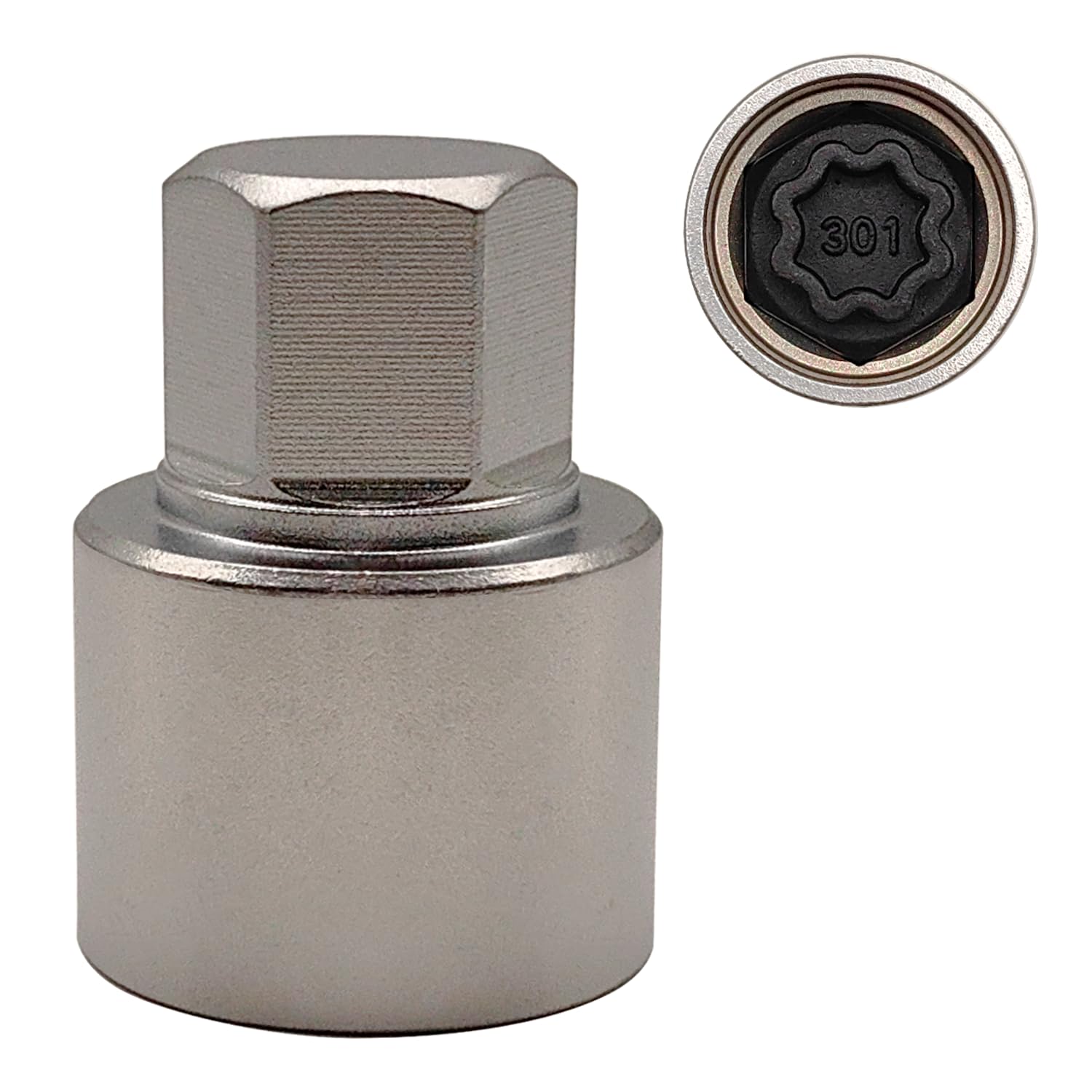 JEUCLEL 301 Wheel Locking Nut Key Compatible with Mercedes Benz Series, Nut Socket Adapter, Anti-Theft Lug Nut Removal Tool, Anti-Theft Screw Remover