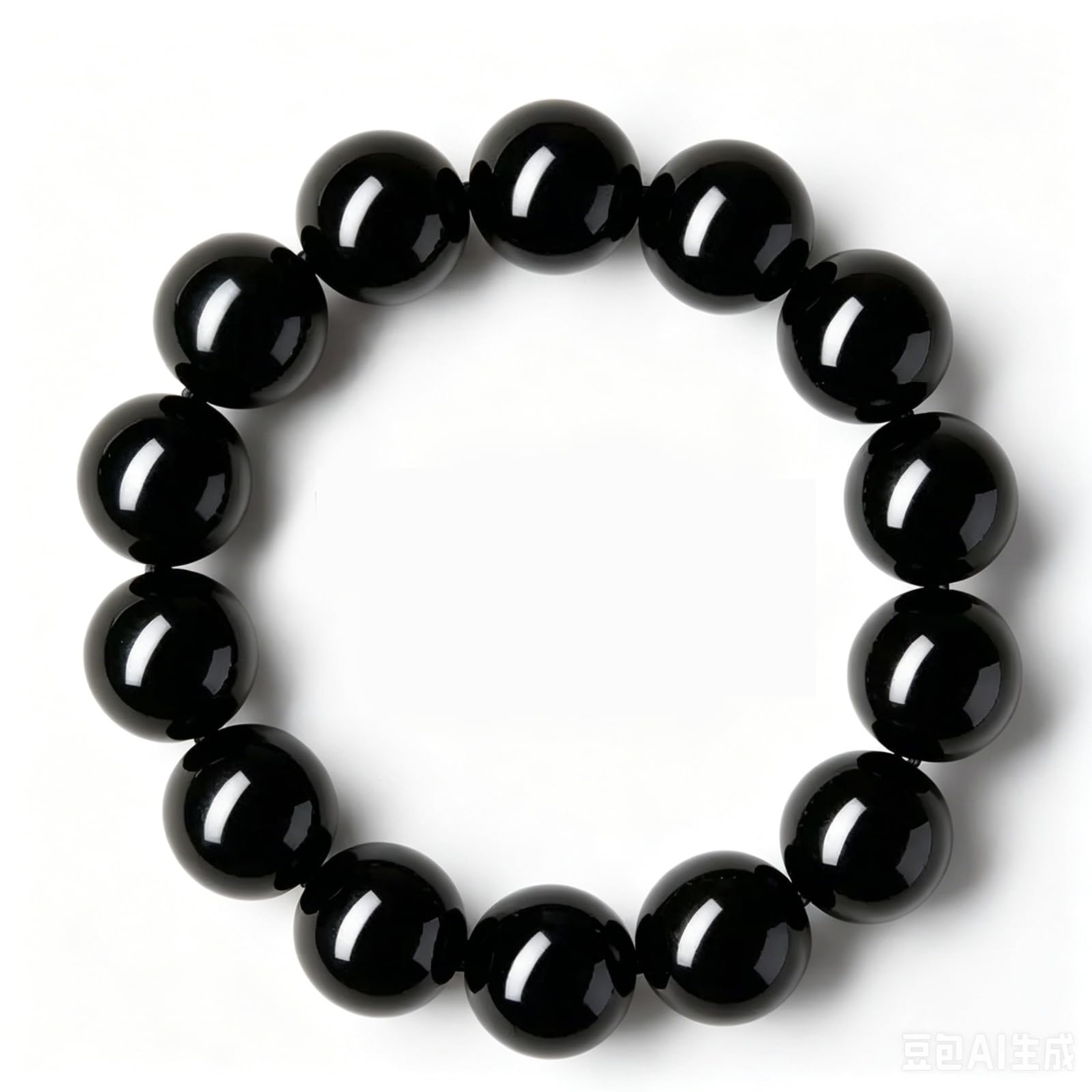Bracciale in Ossidiana Nera Naturale Braccialetti con Perline per Uomo e Donna Bracciale Elasticizzato Bracciale Feng Shui Cristallo di Ossidiana,10mm