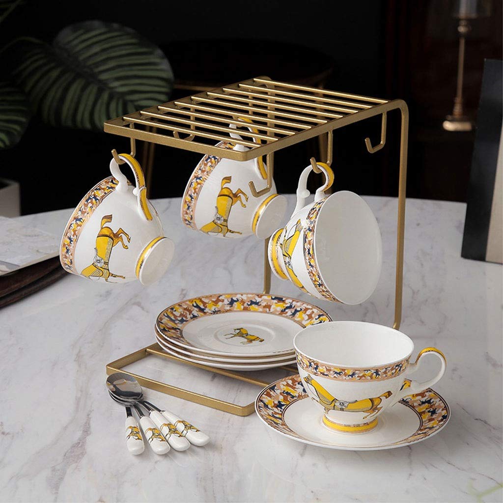 Akcesoria wędkarskie High-End, ceramiczny zestaw filiżanek do kawy i spodków (4/6 sztuk), wysokiej klasy angielska filiżanka do herbaty, domowa filiżanka do kawy, herbata kwiatowa, różne