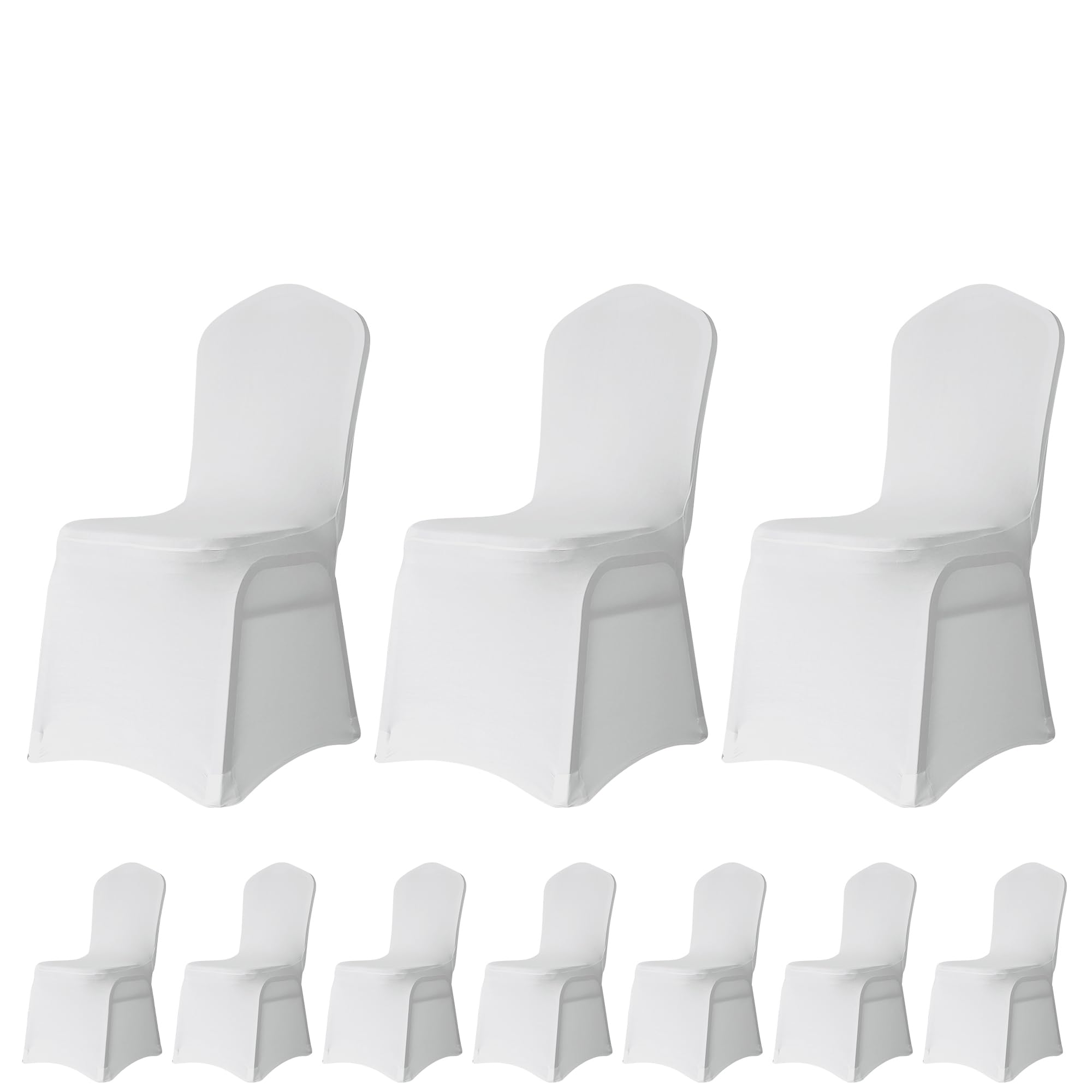 Trimming Shop Wedding Chair Covers Flat Front Design, White, Pack of 10 — image 1