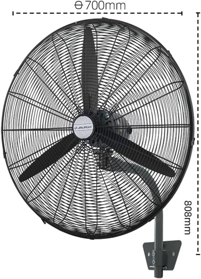 Industrial Wall-Mounted Fan, 750W Power Strong Wind Electric 3-Speed Adjustable with Metal Body, Ideal for Household, Factory, Commercial Use(56cm)