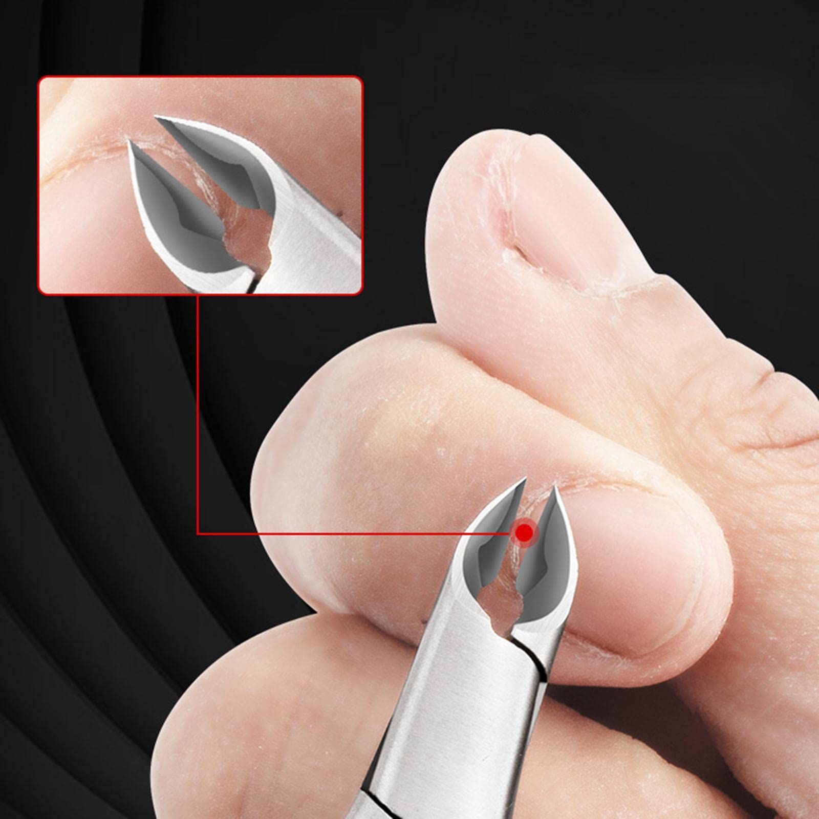 Cortauñas Cutícula Recortador Herramienta Profesional Manicura Pedicura Acero Inoxidable Mango Antideslizante Adecuado para Uñas de Manos Y Pies Uso D