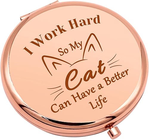 Regalos para mamá de gato para mujeres, espejo de maquillaje compacto, regalo para amantes de los gatos para amantes de los gatos, ideas de regalo,