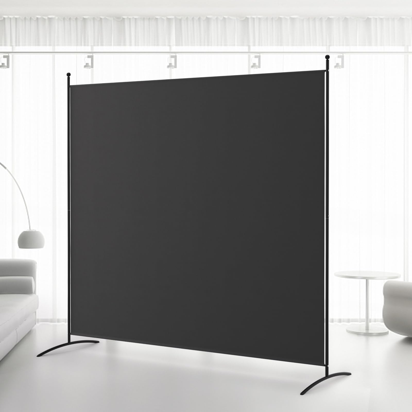Kokorona 3-teiliger Raumteiler, Klappbar – 259 X 180 Cm, Freistehend, Aus Eisen & Polyester, Schwarz, Für Schlafzimmer, Büro & Wohnzimmer