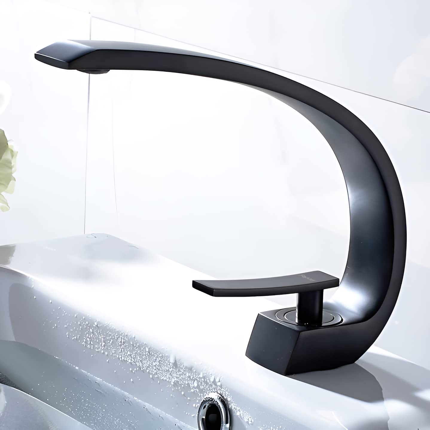 Plantex Pure Brass Single Lever Basin Mixer Hot & Cold Tap/Table Top Mixer Tap for Wash Basin-Matte Black