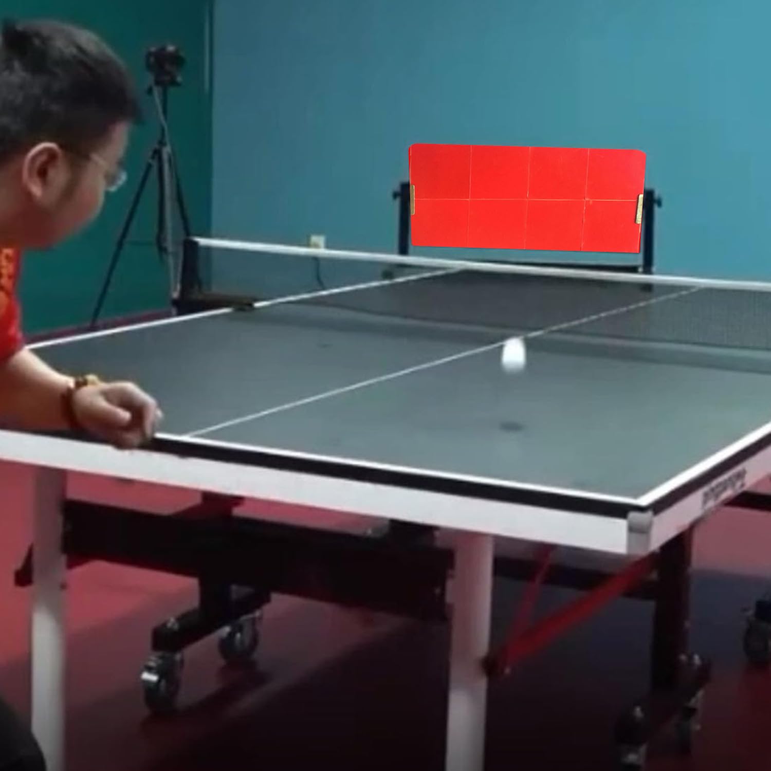 Planche de Tennis de Table Rebond avec 8 caoutchoucs Rouges Planche de Retour de Tennis de Table Pro Return pour la Maison, la Gym, l'intérieur et l'extérieur