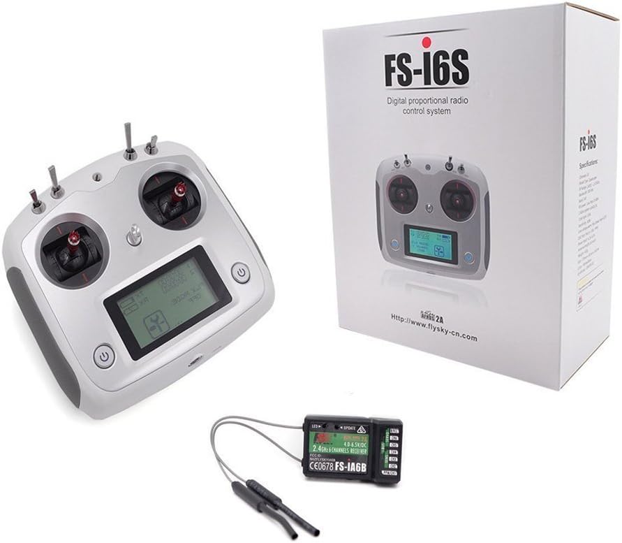 Flysky FS-I6S 10ch 2.4G AFHDS 2A RC Transmitter Control w/FS-iA6B Receiver for RC Drone Quadcopter