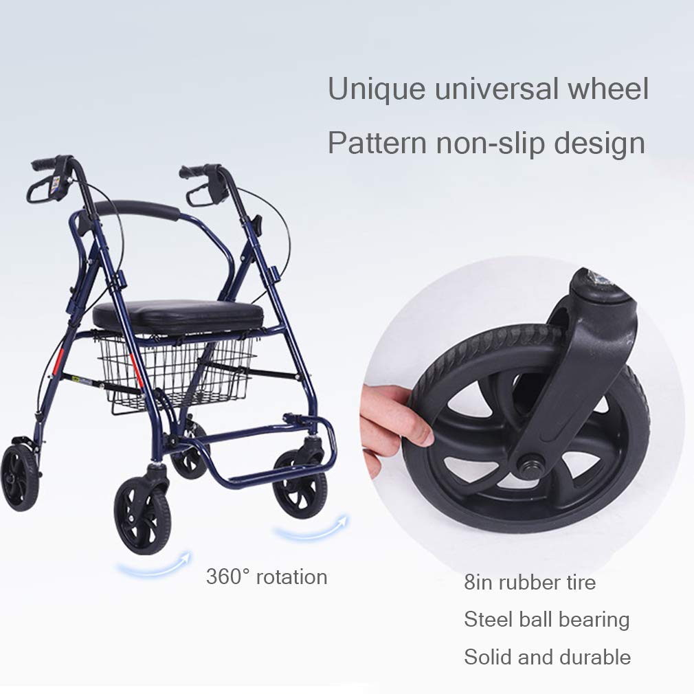 Rollator Walker, pomoc do chodzenia, super lekki aluminium, mobilny przenośny chodzik Rollator z 4 kołami dla seniorów Interesting