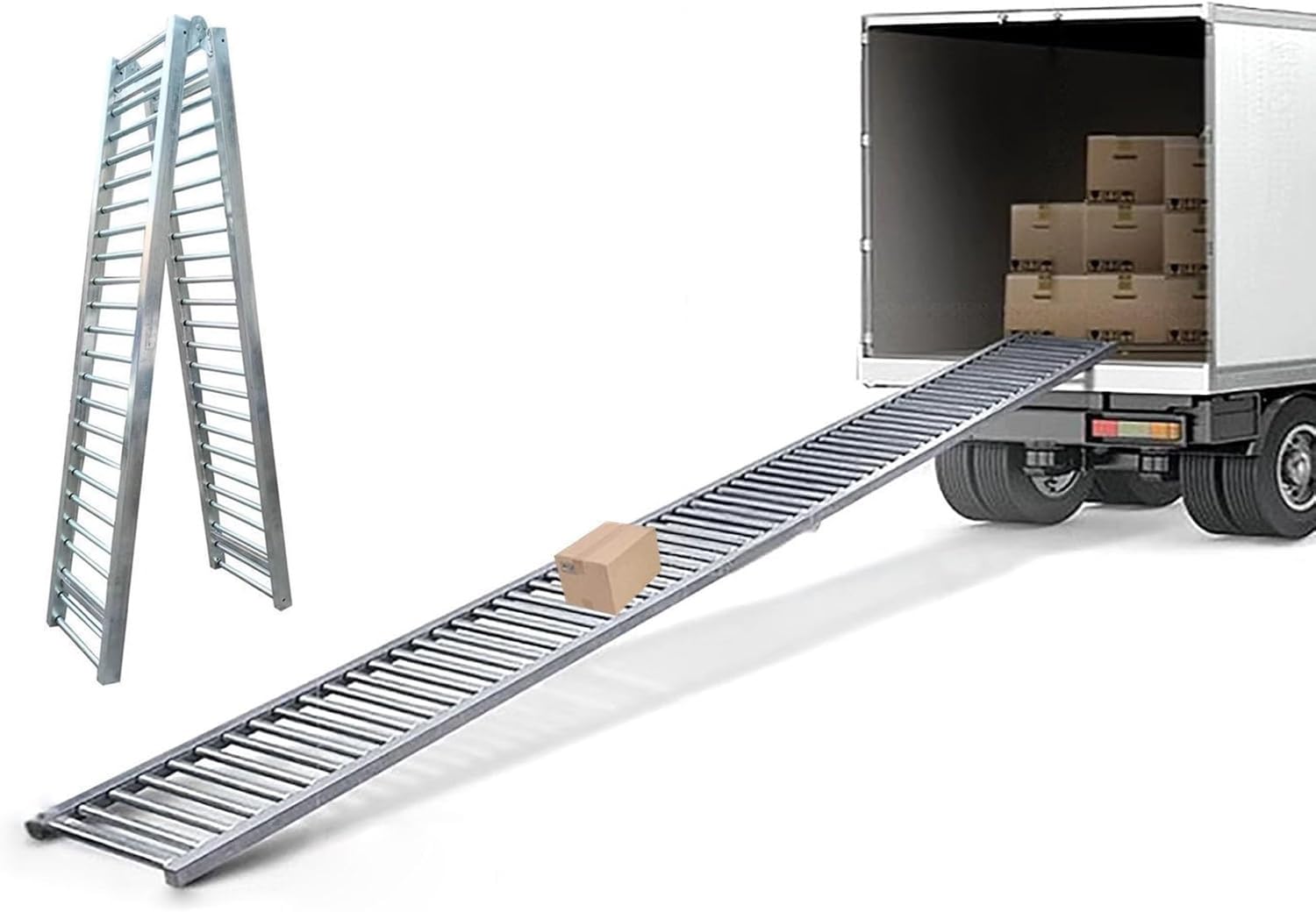 Convoyeur à rouleaux inox 50,8 cm x 3 m pliable pour logistique