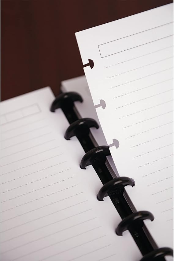 TUL Discbound Notebook With Pebbled Leather Cover, Letter Size, Narrow Ruled, 60 Sheets, Rose Gold