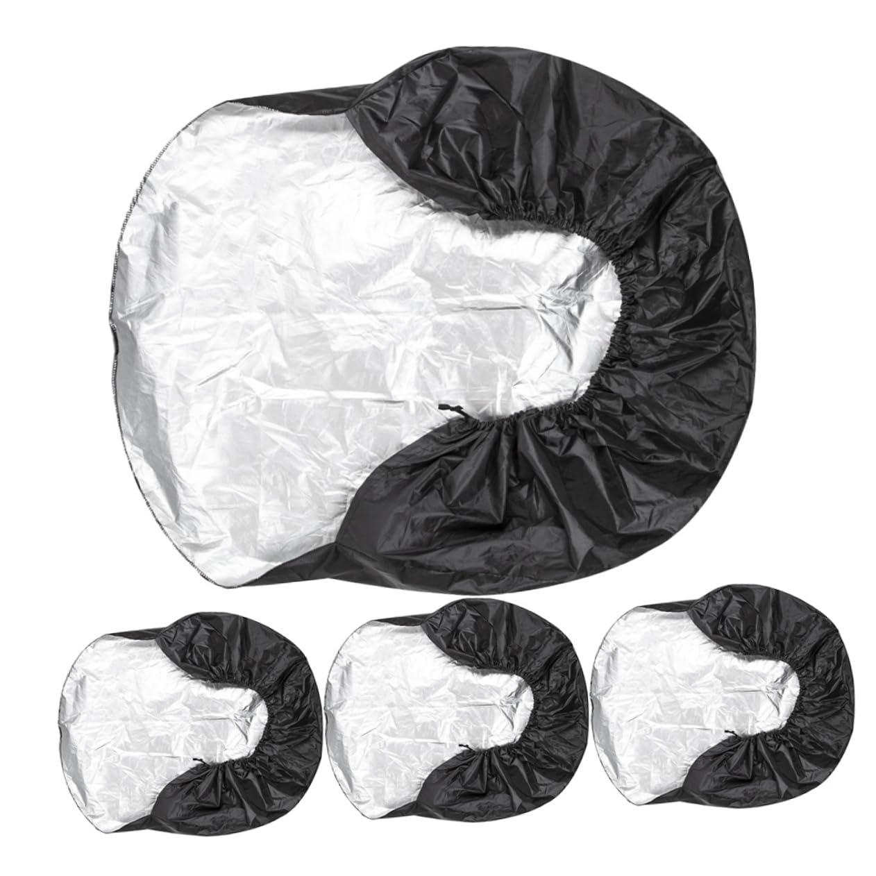 Alipis Reifenabdeckungen Schützt Reifen vor Schmutz und UV Strahlen 4 Stück aus 190t Polyester Taffeta Schwarz für Wohnmobil und Anhänger Beim Camping