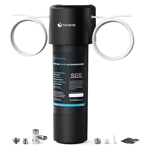 NOVETE Filtro de agua para debajo del fregadero, conexión directa de 14", actualización de 3 años, 30,000 galones, NSFANSI 42372, reducir el cloro,