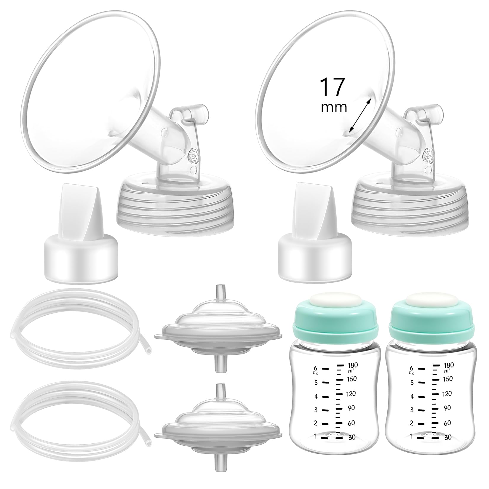 Momstouch Pump Parts Compatible with Spectra S1/S2/9 Plus, Not Original Accessories, Full Set Replacements Include 17mm Flange, Duckbill Valve,