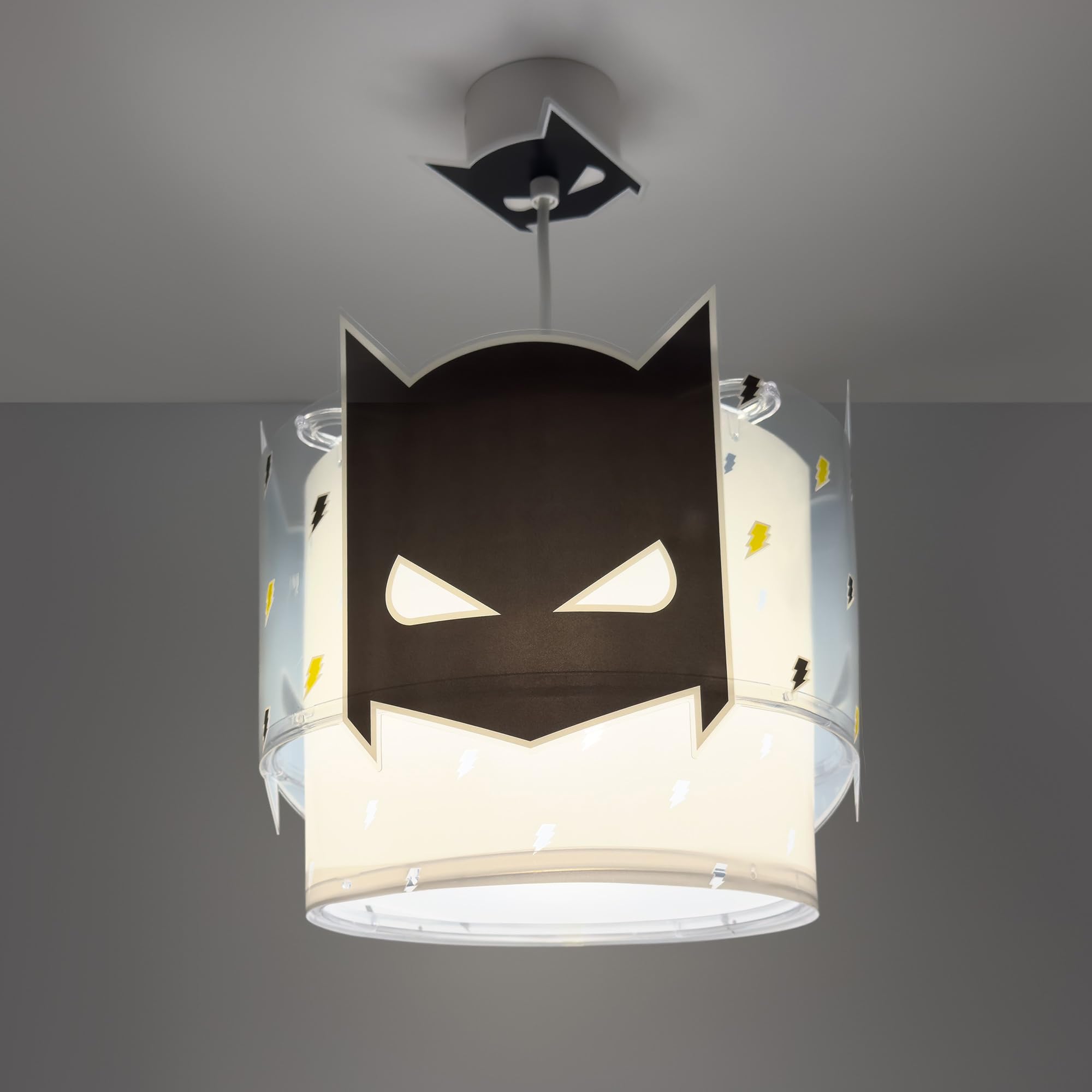 Dalber Kinder Pendelleuchte Dark Hero Superheld 61802M, Rosa | Hängelampe; Deckenleuchte; Kinderzimmer; E27 - 1 x 15W
