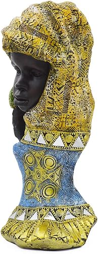 Miniatura 7 de Rockin Estatua africana novedosa para decoración del hogar, estatuas abstractas creativas únicas y esculturas coleccionables (amarillo) Marrón