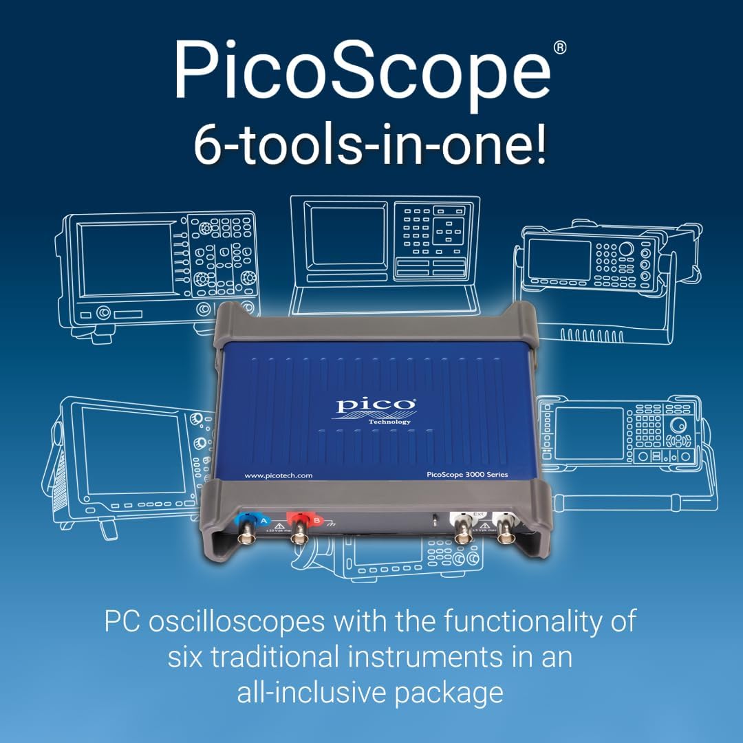 Pico Technology PicoScope 3203D Oscilloscopio 2 canali Kit USB digitale portatile PC, 50 MHz con sonde e PS7 software