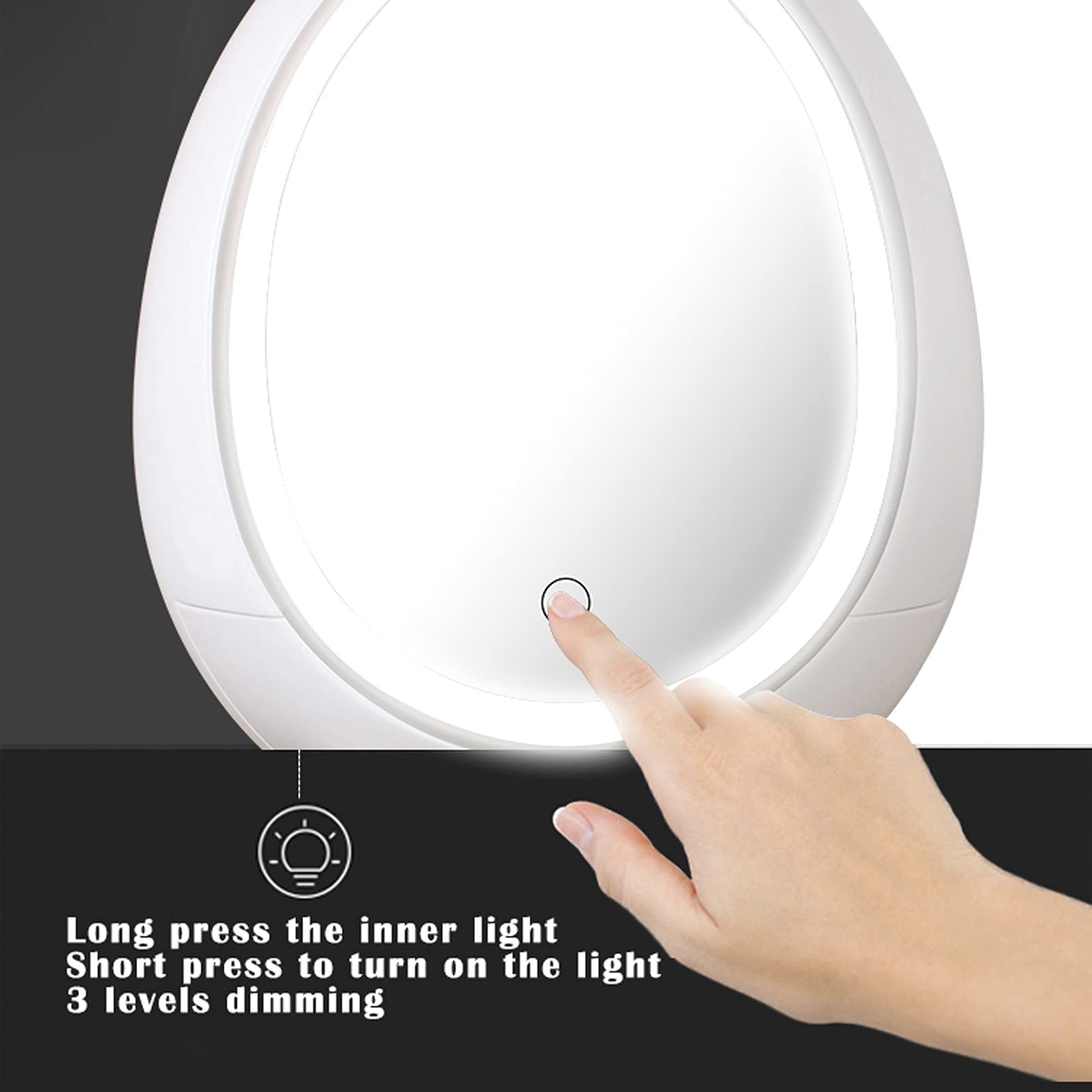 Organizzatore di trucco Organizzatore di trucco di grande capacità con regolabile PORTATO Mirror Custodie cosmetiche bianche for la camera da letto dei rossetti dei rossetti del controsoffitto Organiz