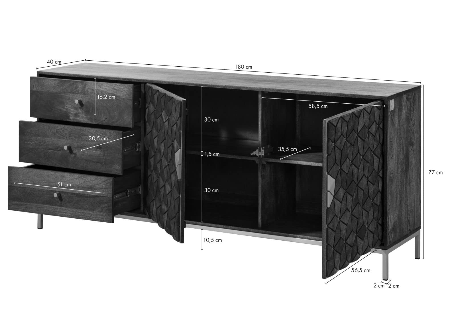 Vind hoge kast mangohout in Kasten - Dressoirs