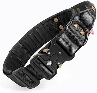 Velmoriah Premium Tactical Dog Collar for Large Dogs, Adjustable Military Nylon Dog Collar Control Handle and Heavy-Duty M...