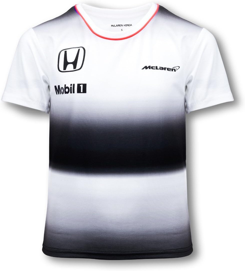 Honda MCLAREN Jenson Button T-Shirt Kids 2016 Replica, White, 11-12 Years